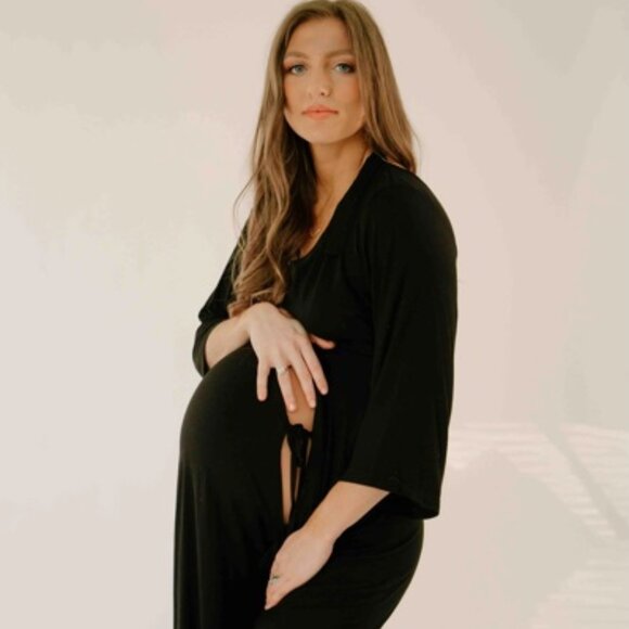 NWT - Lila Labor & Postpartum Gown, Black – Slim Petite (00- 2) - Picture 4 of 8